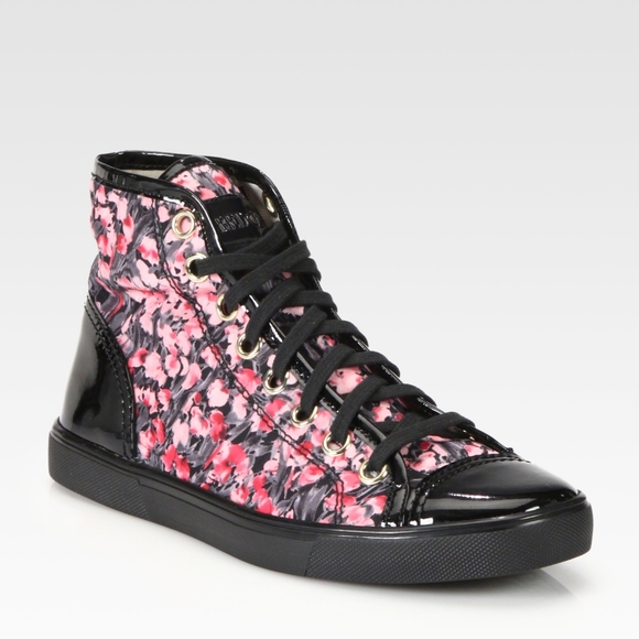 RED Valentino | Shoes | Red Valentino Floral Lace Up Hi Top Sneakers ...